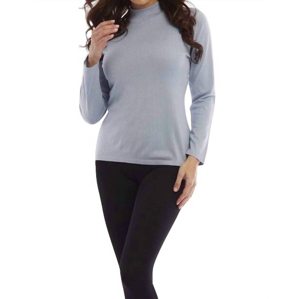 NEW ANGEL long sleeve mock neck pullover in sky blue